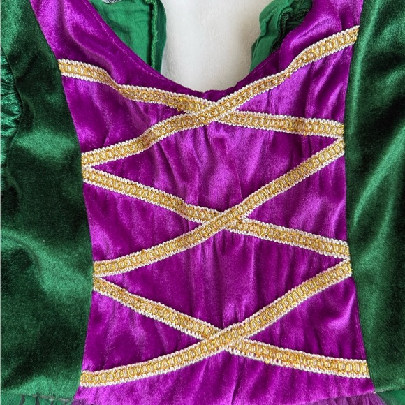 Hocus Pocus Winnie Green and Purple Kids Costume With Cape - Picture 2 of 6